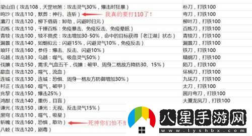 俠客風(fēng)云傳新補丁武器詳解