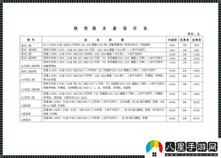 服務器的價格游戲