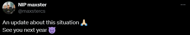 maxster發(fā)布長(zhǎng)文