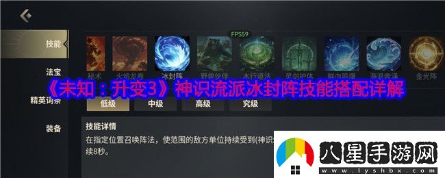 未知升變3神識(shí)流派冰封陣技能怎么搭配