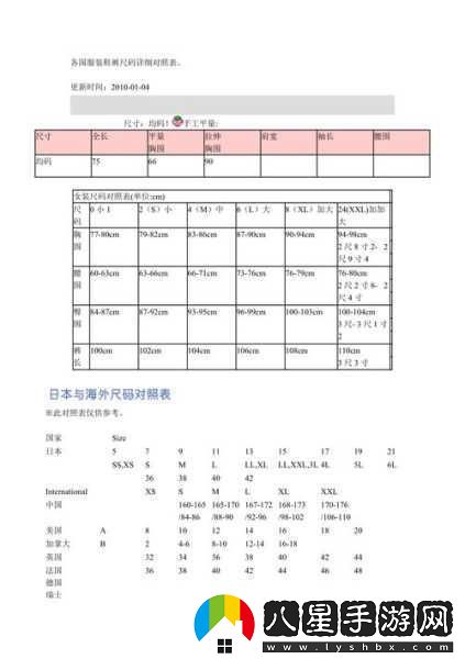 透徹理解歐洲碼歐洲尺碼M高清
