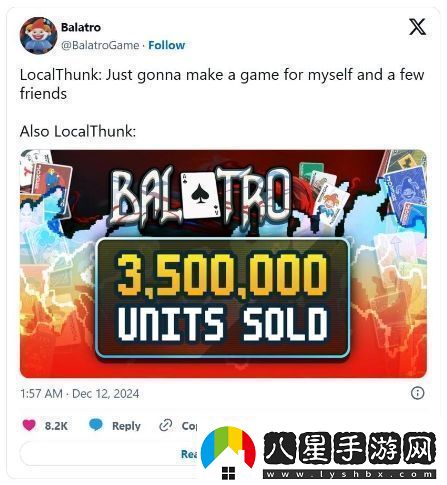 小丑牌全球所有平臺(tái)銷量達(dá)350萬(wàn)份