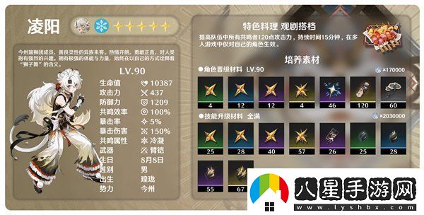 鳴潮凌陽需要什么培養(yǎng)材料