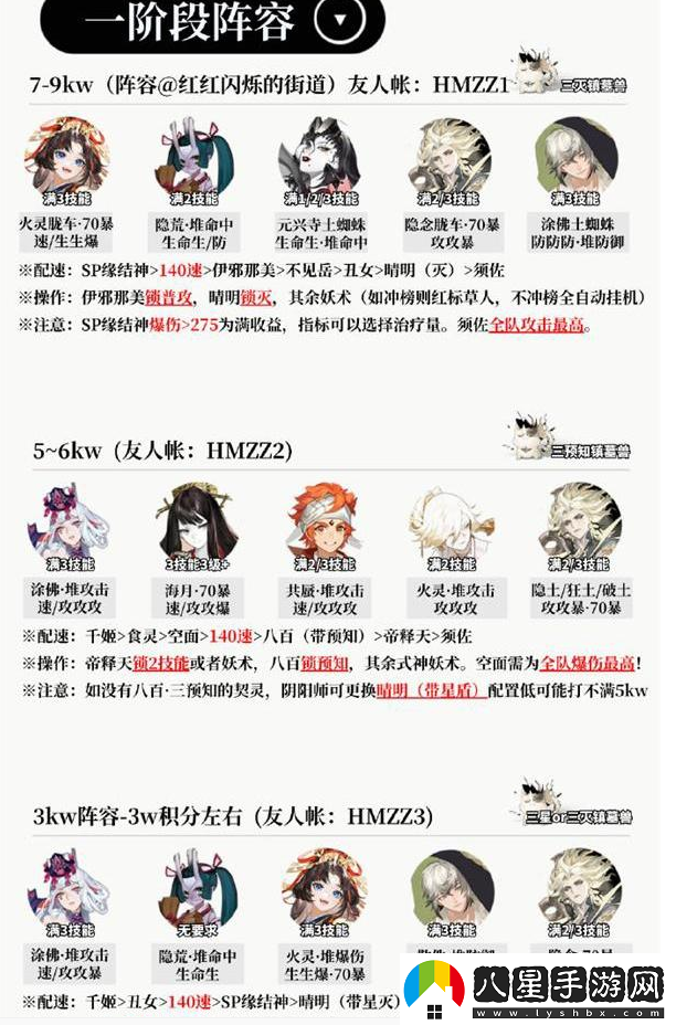 陰陽師伊邪娜美二階段活動中用什么陣容好