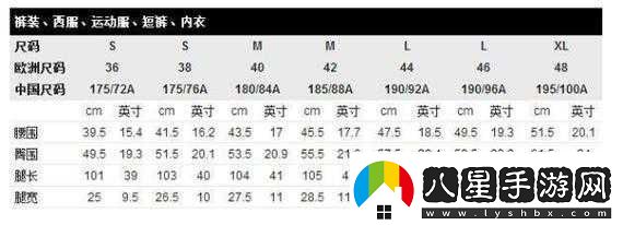 歐洲尺碼
