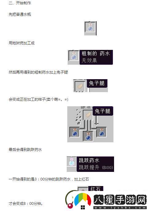我的世界跳躍藥水制作教程及合成表
