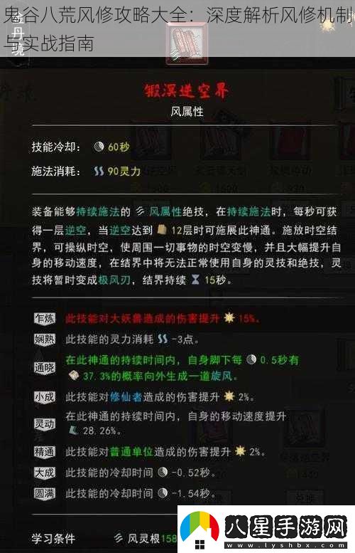 鬼谷八荒風(fēng)修攻略大全