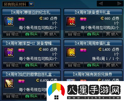 dnf14周年紀念品展會介紹