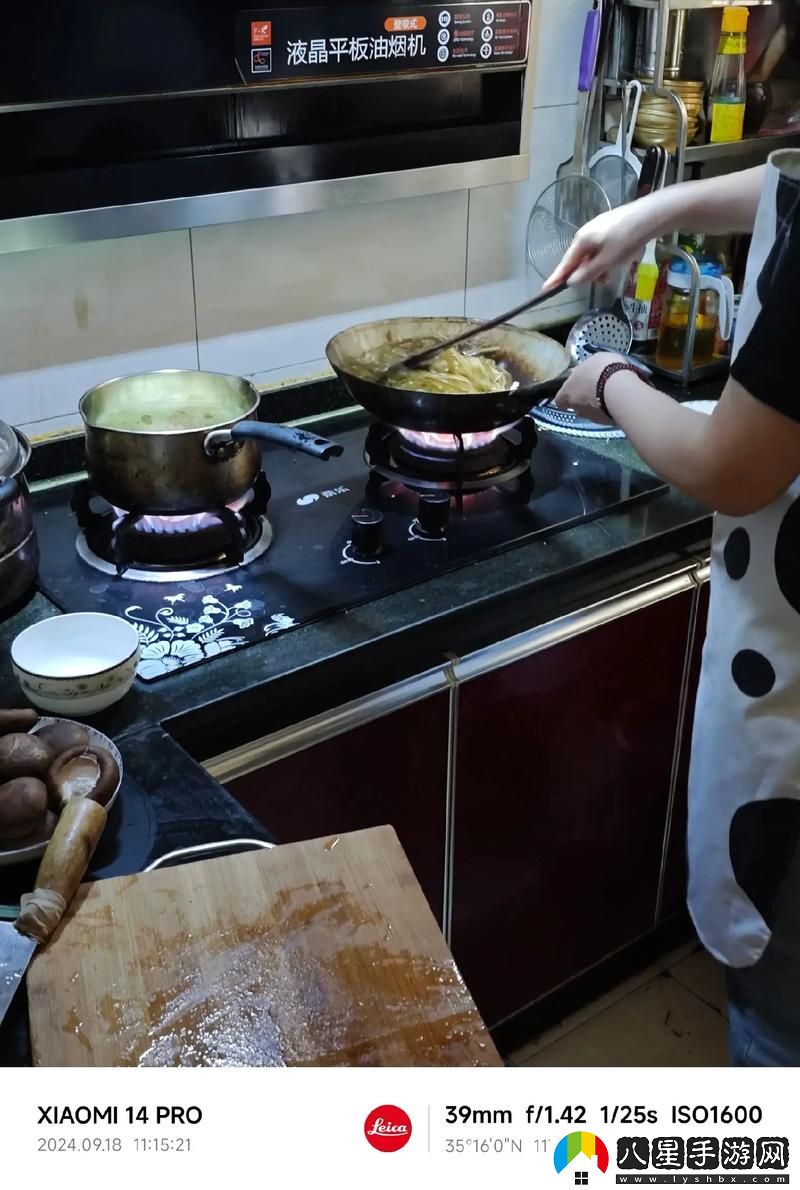 溫馨的家——中午媽媽在廚房做飯