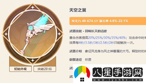原神弓箭武器基礎(chǔ)攻擊力排行榜