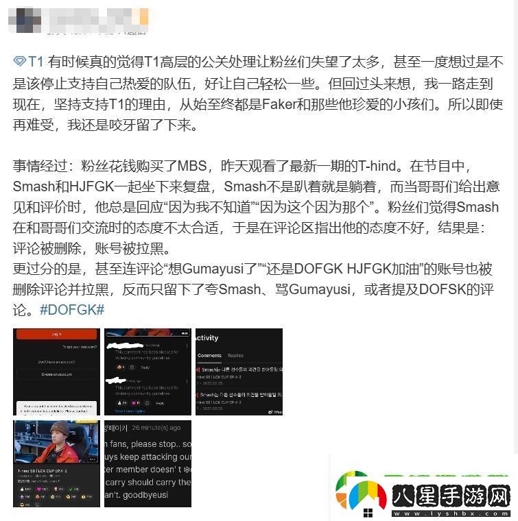 T1粉絲怒斥Smash復(fù)盤態(tài)度不端正