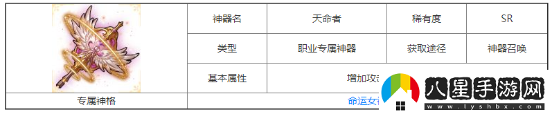 第七幻域天命者神器屬性及獲取方法一覽